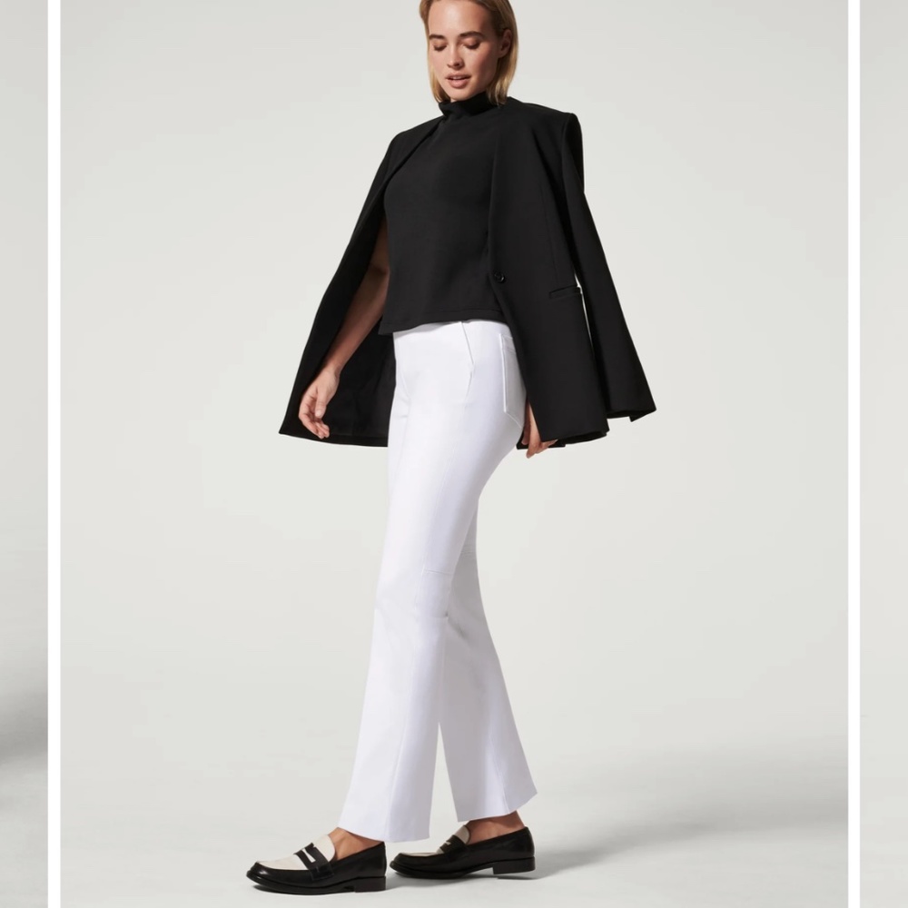 Spanx on the go kick flare white pants small